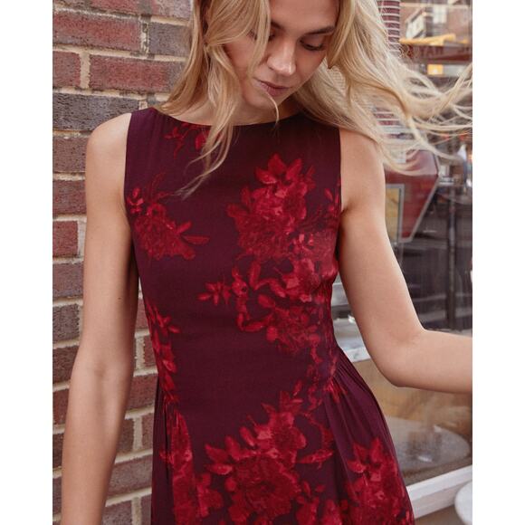 O.P.T. Dress Size 0 Red Foral - Picture 3 of 5